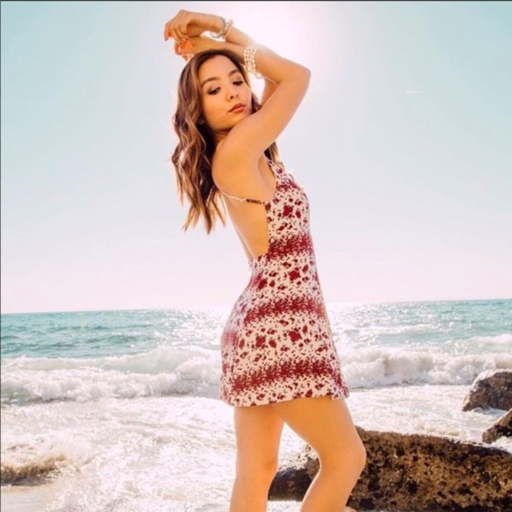 Brandy Melville Rose Print Kristen Dress